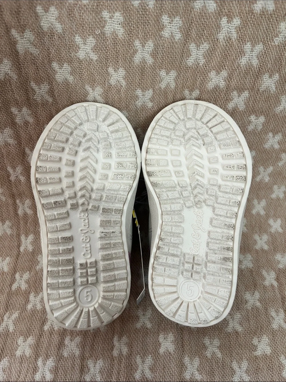 Cat & Jack White Sneakers with Pink and Peach Accents